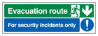 Evacuation Route Arrow Down / Security Incidents Only