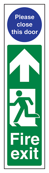 Fire Exit Door Plate Man Left Please Close This Door