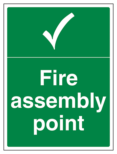 Fire Assembly Point With Tick Portrait