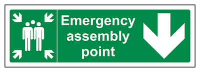 Emergency Assembly Point Arrow Down