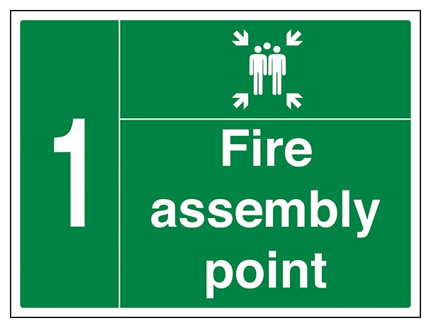 Fire Assembly Point With Family And Number 1