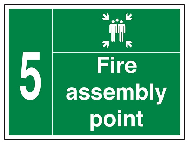 Fire Assembly Point With Family And Number 5