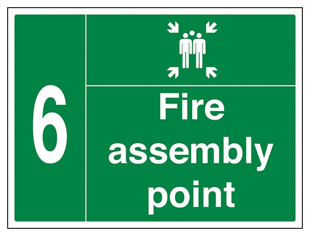 Fire Assembly Point With Family And Number 6