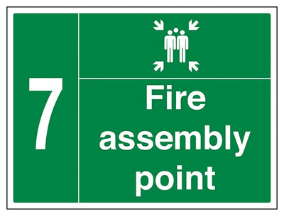 Fire Assembly Point With Family And Number 7