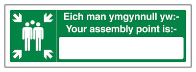 Welsh English Your Assembly Point Is With Blank Landscape