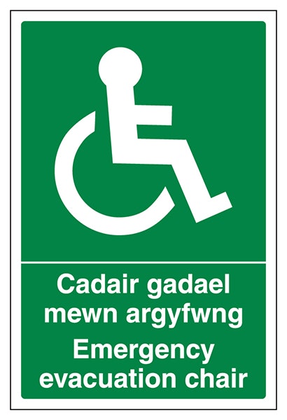 Welsh English Emergency Evacuation Chair