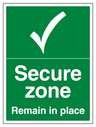 Secure Zone With Tick Remain In Place Portrait