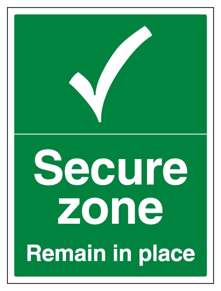 Secure Zone With Tick Remain In Place Portrait