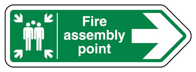 Fire Assembly Point Arrow Right Shaped Sign