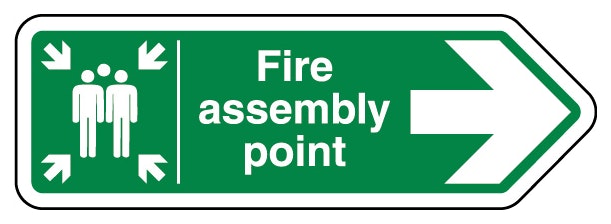 Fire Assembly Point Arrow Right Shaped Sign