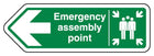Emergency Assembly Point Arrow Left - Shaped Sign