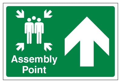 Assembly Point Arrow Up Large Landscape