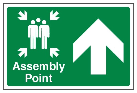 Assembly Point Arrow Up Large Landscape