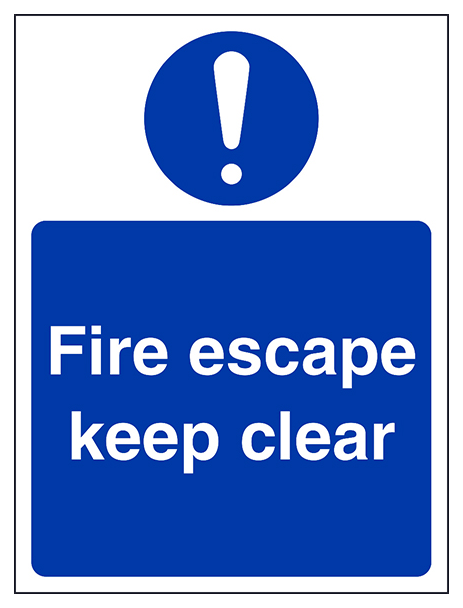 Fire Escape Keep Clear Portrait