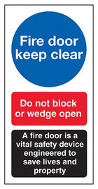 Fire Door Keep Clear / Do Not Block / A Fire Door