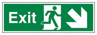 Exit Arrow Down And Right Landscape