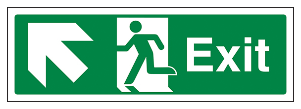 Exit Arrow Up And Left Landscape