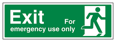 Exit For Emergency Use Only Right Landscape