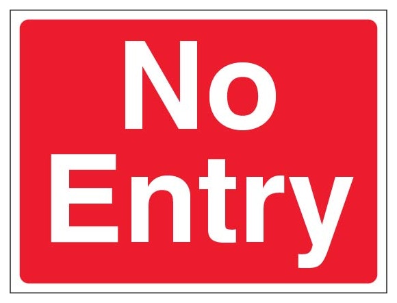 No Entry Landscape Red