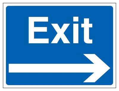Exit Landscape Blue Arrow Right