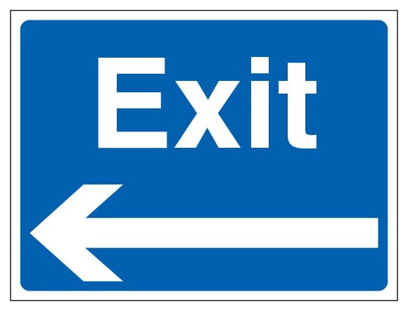Exit Landscape Blue Arrow Left