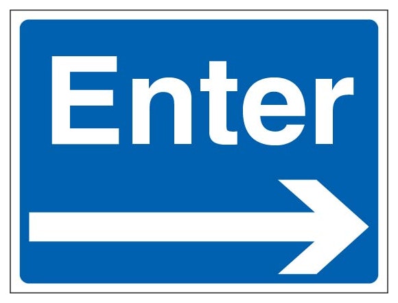 Enter Landscape Blue Arrow Right