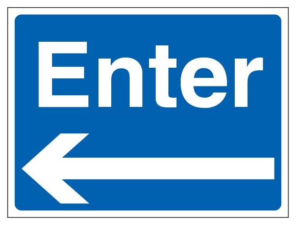 Enter Landscape Blue Arrow Left