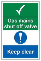 Gas Mains Shut Off Valve Keep Clear - Portrait