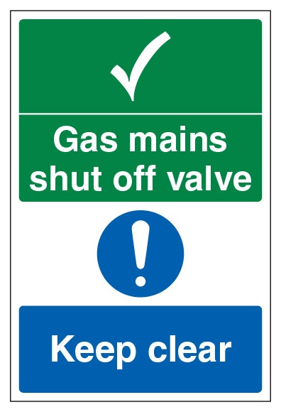 Gas Mains Shut Off Valve Keep Clear Portrait