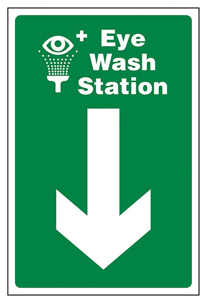 Eye Wash Station Arrow Down