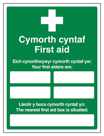 Welsh English Your First Aiders Are Your Nearest First Aid Box