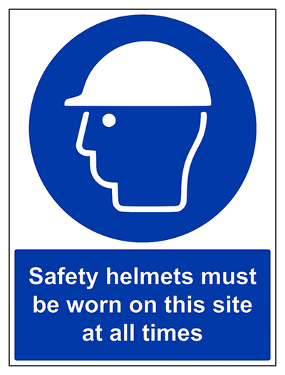 Safety Helmets Must Be Worn Portrait