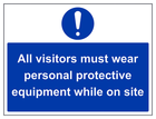 All Visitors Must Wear PPE - Large Landscape