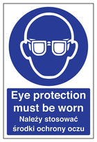 English/Polish - Eye Protection Must Be Worn
