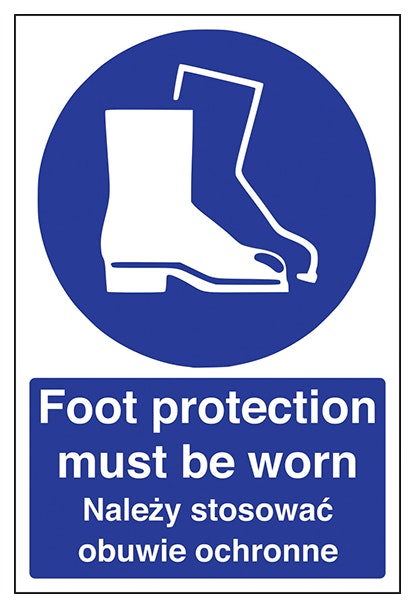 English Polish Foot Protection Must Be Worn