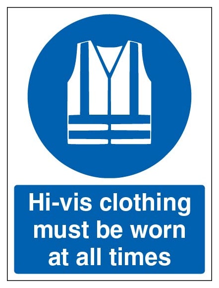 H Vis Clothing Must Be Worn At All Times Portrait