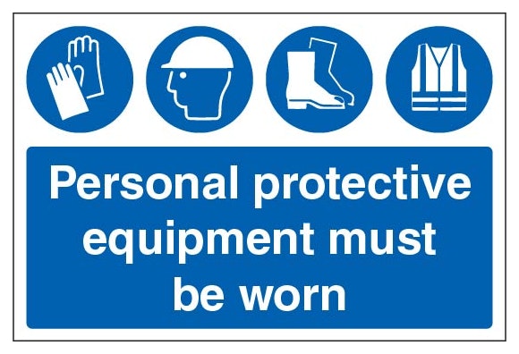 Personal Protective Equipment Must Be Worn Large Landscape