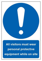 All Visitors Must Wear Personal Protective Equipment While On Site - Portrait