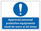 Approved Personal Protective Equipments Must Be Worn At All Times - Landscape