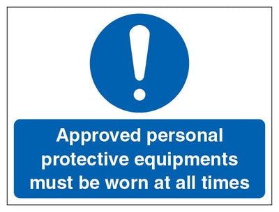 Approved Personal Protective Equipments Must Be Worn At All Times Landscape