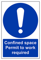 Confined Space - Permit To Work Required - Portrait