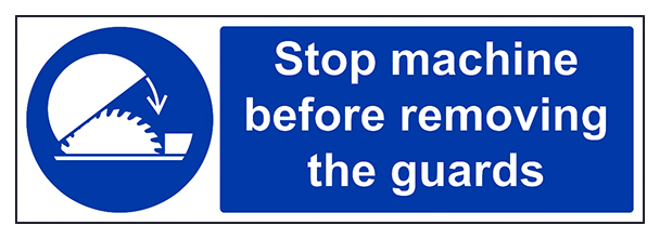 Stop Machine Before Removing Guards Landscape