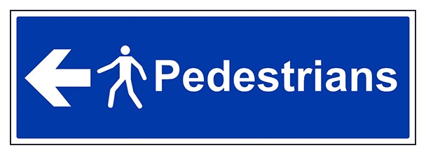 Pedestrians Arrow Left Landscape