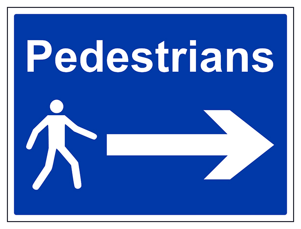 Pedestrians Arrow Right Large Landscape