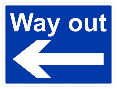Way Out Arrow Left Large Landscape