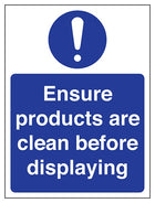Ensure Products Are Clean Before Displaying