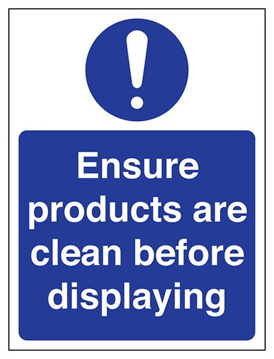 Ensure Products Are Clean Before Displaying