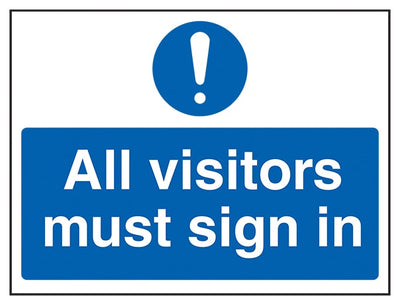 All Visitors Must Sign In Landscape