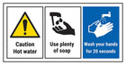 Caution Hot Water/Wash Hands For 20 Seconds