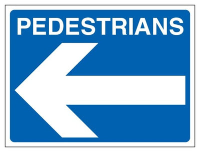 Pedestrians Landscape Blue Arrow Left